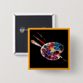KLEUR PALETTE, schilder, artiest Vierkante Button 5,1 Cm (Voorkant /achterkant)
