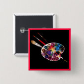 KLEUR PALETTE, schilder, artiest Vierkante Button 5,1 Cm (Voorkant /achterkant)