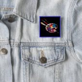 KLEUR PALETTE, schilder, artiest Vierkante Button 5,1 Cm (In situ)