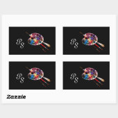 KLEUR PALETTE, zwart Monogram Rechthoekige Sticker (Vel)