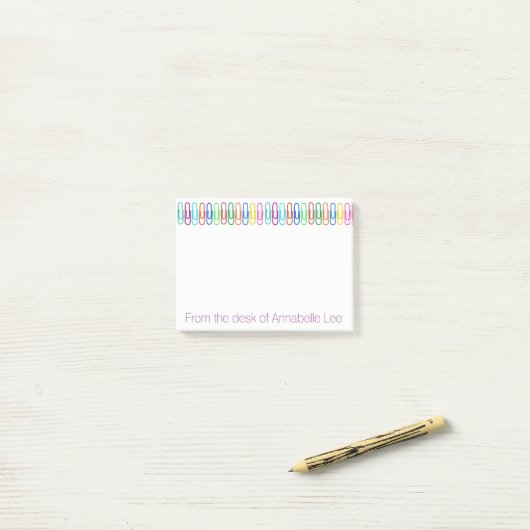 Kleur Paperclips Post-it® Notes (Op bureau)