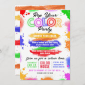 Kleur Partij Licht Uitnodiging bewerkbare uitnodig (Voorkant / Achterkant)