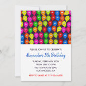 Kleur party uitnodigingen 5th jongen ballonnen mon (Voorkant)