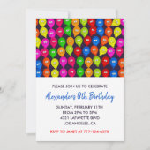 Kleur party uitnodigingen 8e jongen ballonnen mons (Voorkant)