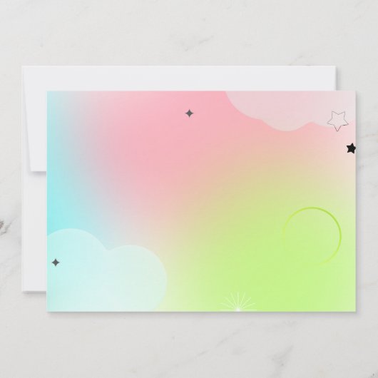 Kleur Party Verjaardag Uitnodiging (Achterkant)