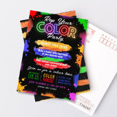 Kleur Party Zwart Uitnodiging bewerkbare uitnodigi