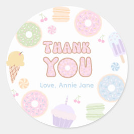 Kleur Pastel Donut Dank u Sticker