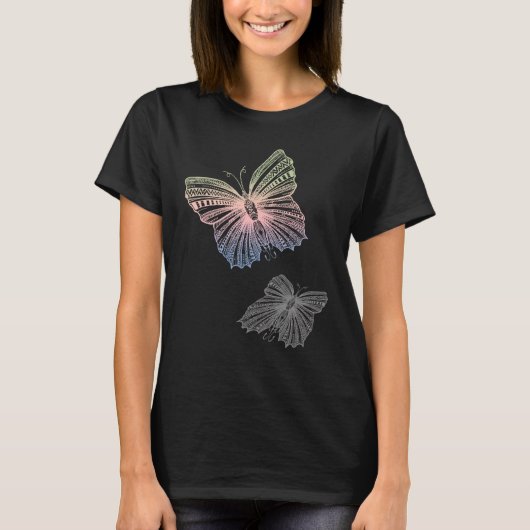 kleur Patroon Butterfly T-shirt (Voorkant)
