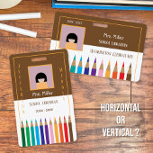 Kleur Pencils Doodle School Librarian ID Badge