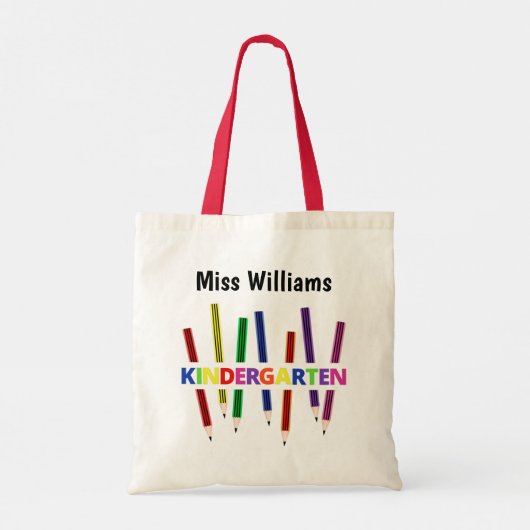 Kleur Pencils Kindergarten Tote Bag (Achterkant)