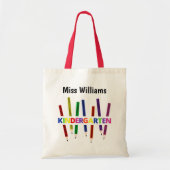 Kleur Pencils Kindergarten Tote Bag (Voorkant)