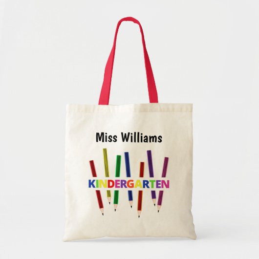 Kleur Pencils Kindergarten Tote Bag (Voorkant)