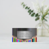 Kleur Pencils regenbooglijnen Grafische ontwerper Visitekaartje (Staand voorkant)