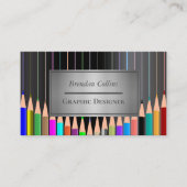 Kleur Pencils regenbooglijnen Grafische ontwerper Visitekaartje (Voorkant)