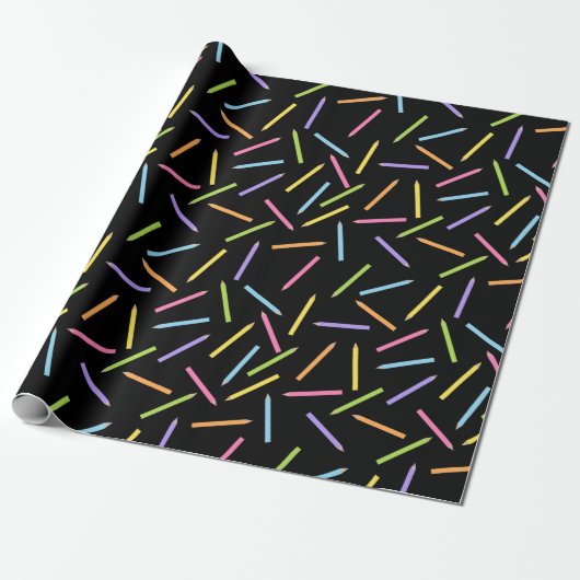 Kleur Pencils zwart Cadeaupapier (Uitgerold)