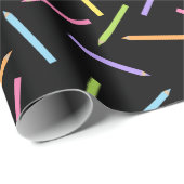 Kleur Pencils zwart Cadeaupapier (Rol Hoek)