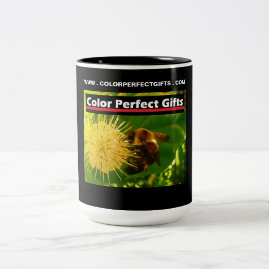 Kleur perfect Gifts Advertisement Bumblebee Nectar Tweekleurige Koffiemok (Center)