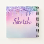 Kleur plakband Glitter Stapelt Monogram Sketchbook Notitieboek (Achterkant)