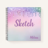 Kleur plakband Glitter Stapelt Monogram Sketchbook Notitieboek (Voorkant)
