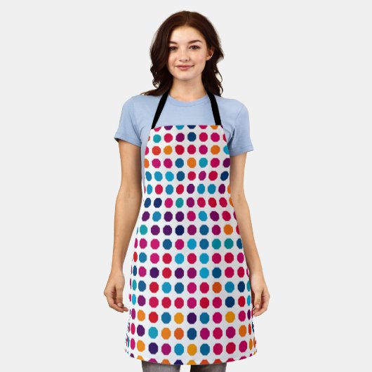 Kleur polka-dot schort (Gedragen)
