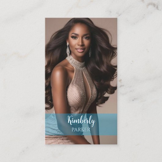 Kleur Pop Blauwe Gradient Visitekaartje (Voorkant)