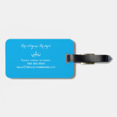 Kleur Pop Blue Pageant Kroon Aangepaste Bagage Lab Bagagelabel (Achterkant horizontaal)