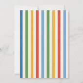 Kleur Pop DRIE Verjaardagsfeestje Kaart (Achterkant)