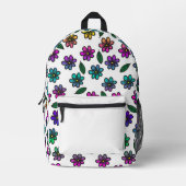 Kleur Pop Flower Bedrukte Rugzak (Voorkant)