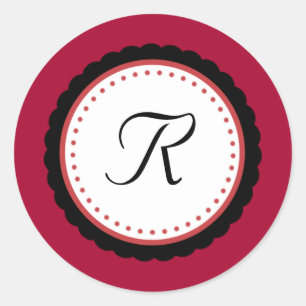 Kleur Pop Fuchsia Monogram Initiaal Sticker