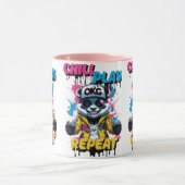 Kleur Pop Gaming Panda Art Mok (Midden)