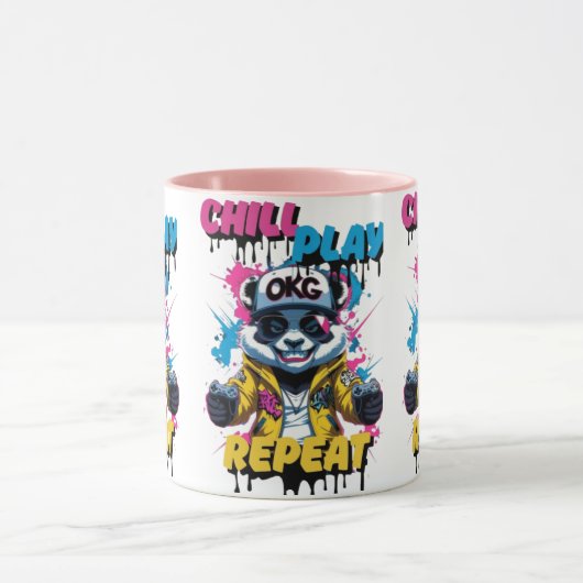 Kleur Pop Gaming Panda Art Mok (Midden)