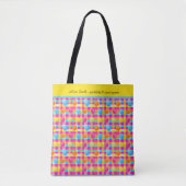 Kleur Pop Gestippeld met Tekst Tote Bag (Voorkant)