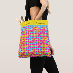 Kleur Pop Gestippeld met Tekst Tote Bag