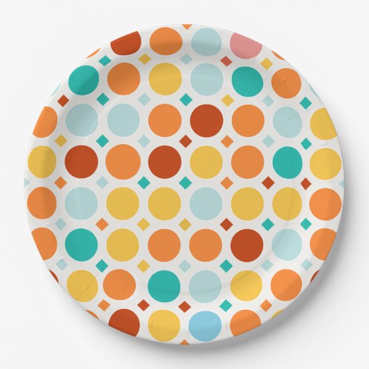 Kleur Pop Happy Dots Feest Papieren Bord (Voorkant)
