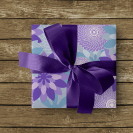 Kleur Pop Paarse en blauwe bloemen en mandala's Tissuepapier