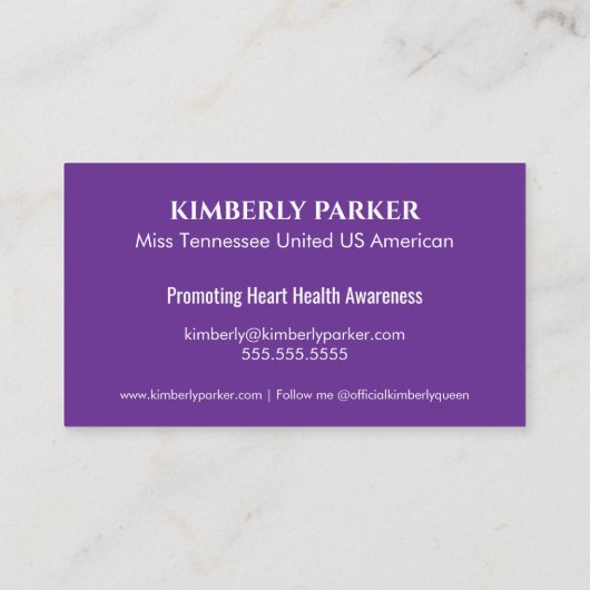 Kleur Pop Paarse Gradient Visitekaartje (Achterkant)