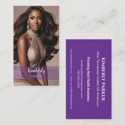 Kleur Pop Paarse Gradient Visitekaartje (Voorkant / Achterkant)