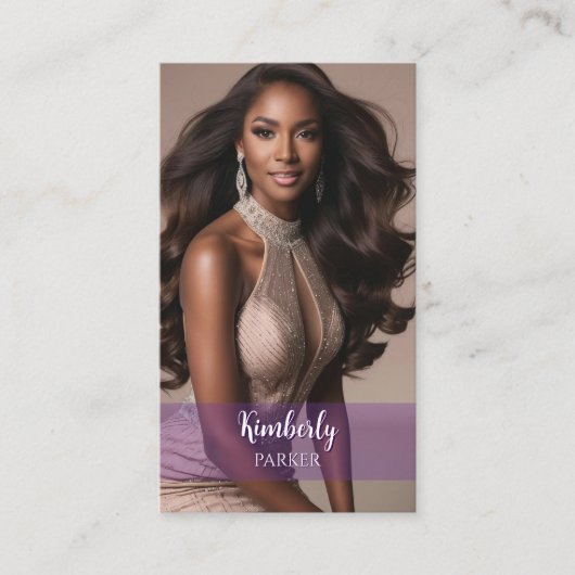 Kleur Pop Paarse Gradient Visitekaartje (Voorkant)