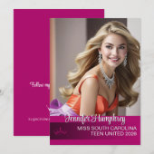 Kleur Pop Pageant Autograph Kaart (Voorkant / Achterkant)