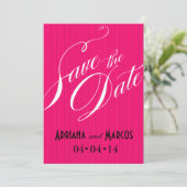 Kleur Pop Pinstripe Handtekening Bewaar Datum fuch Kaart (Staand voorkant)