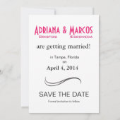 Kleur Pop Pinstripe Handtekening Bewaar Datum fuch Kaart (Achterkant)