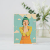 Kleur Pop Retro Shock Briefkaart (Staand voorkant)