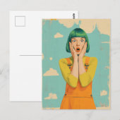 Kleur Pop Retro Shock Briefkaart (Voorkant / Achterkant)