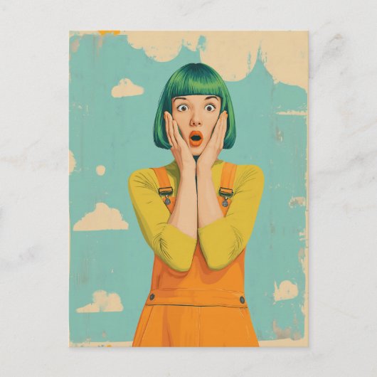 Kleur Pop Retro Shock Briefkaart (Voorkant)