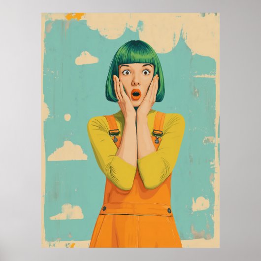 Kleur Pop Retro Shock Poster (Voorkant)