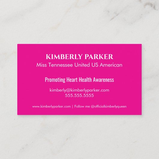 Kleur Pop Roze Gradient Visitekaartje (Achterkant)