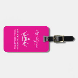 Kleur Pop Roze Pageant Kroon Aangepaste Bagage Lab Bagagelabel