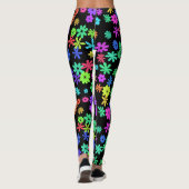 Kleur Pop Schattige Bloemen Leggings (Achterkant)
