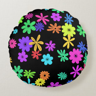 Kleur Pop Schattige Bloemen Rond Kussen