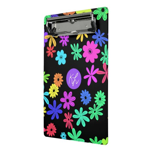 Kleur Pop Schattige Flowers Gepersonaliseerd Mini  Mini Klembord (Angled2)